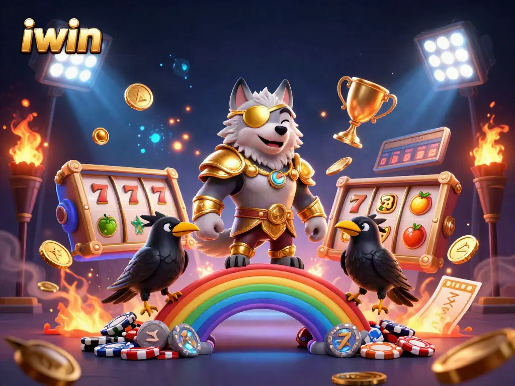 Win big at iwin with an exhilarating scene of Norse-inspired characters amidst rich casino elements.