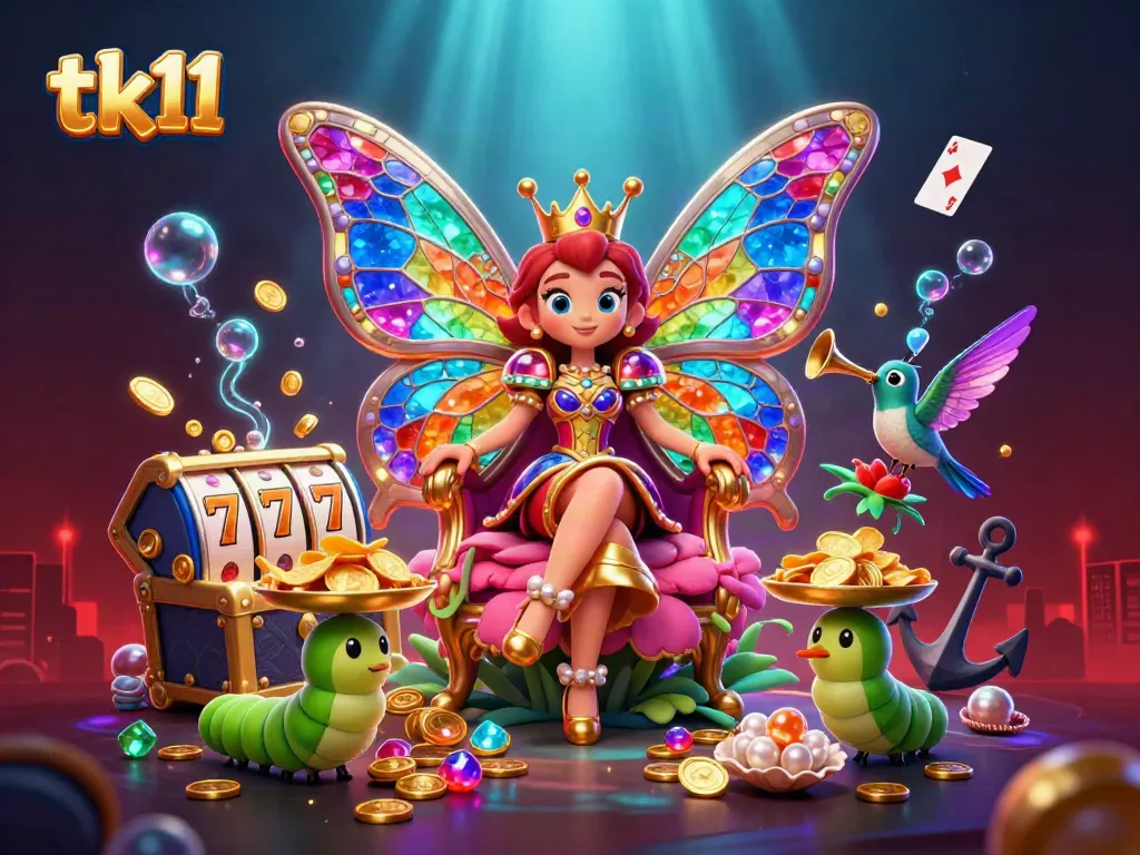 Engage in thrilling gameplay with tk11's dynamic casino scene featuring vibrant characters and rich gambling elements.