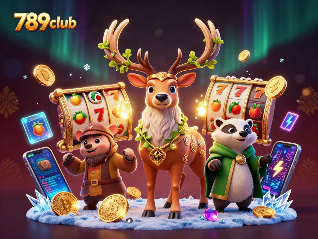 Engage with 789club's casino experience featuring captivating characters amidst rich slot game elements and cryptocurrency.