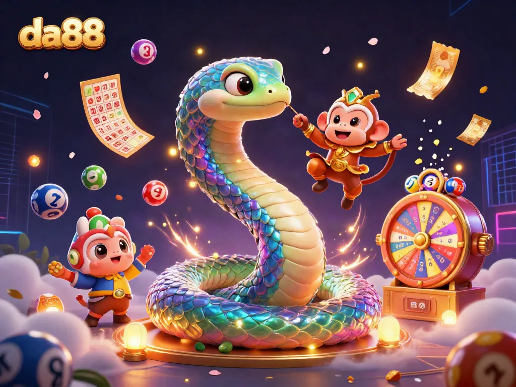 Experience the thrilling da88 casino with vibrant games and exciting promotions illustrated in a dynamic scene.