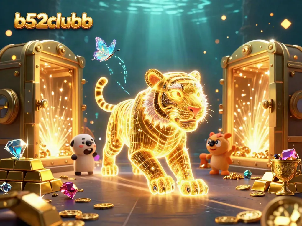 Experience the excitement of b52clubb at a vibrant digital casino with golden treasures.