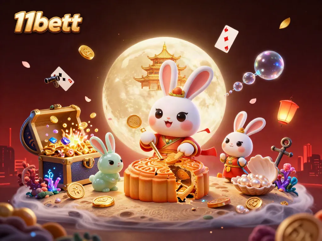 Immerse yourself in the vibrant world of 11bett with a fantastical lunar scene infused with poker chips and treasures.