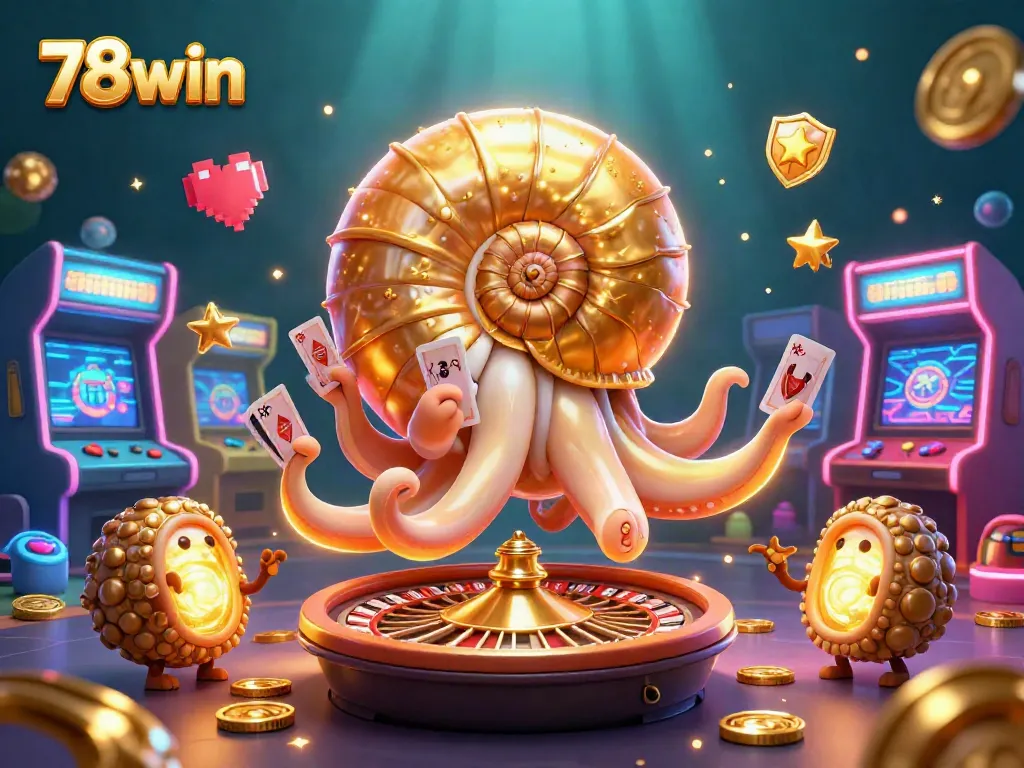 Engage with 78win's unique casino experience featuring dynamic characters amidst vibrant gaming elements.