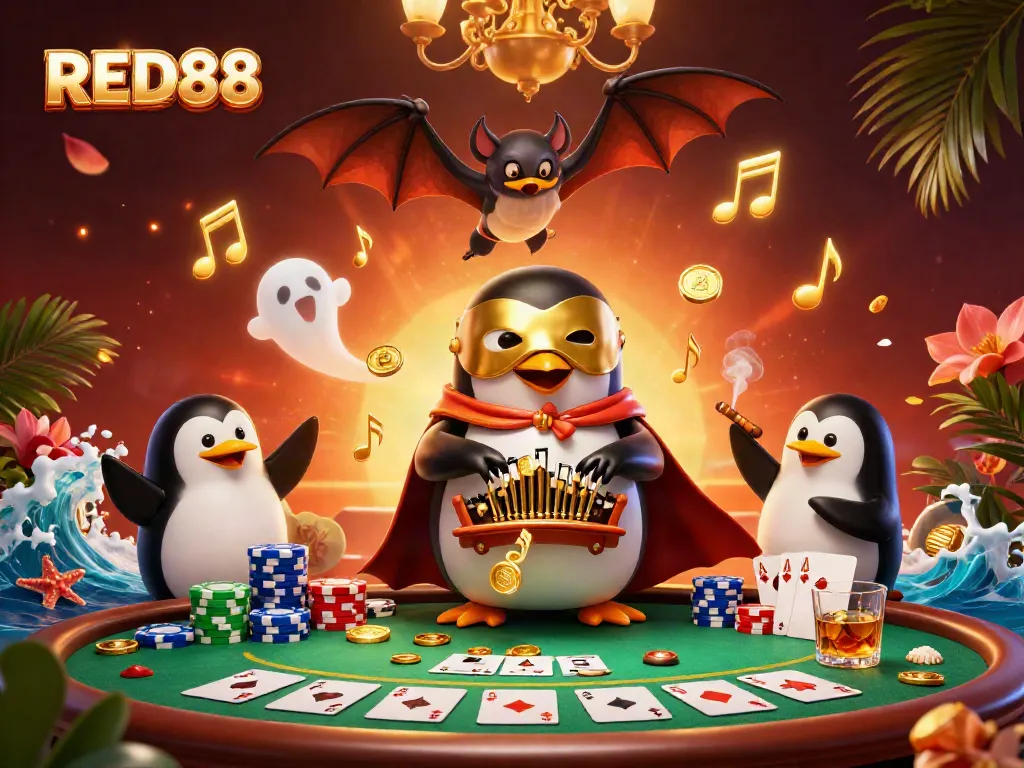 Experience dynamic gameplay with RED88 as a phantom opera penguin rewards players with golden coins.