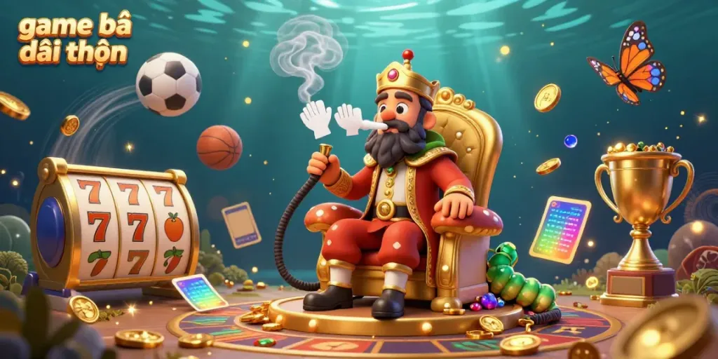 Experience game bài đổi thưởng in an immersive underwater scene with dynamic sports and slot elements.