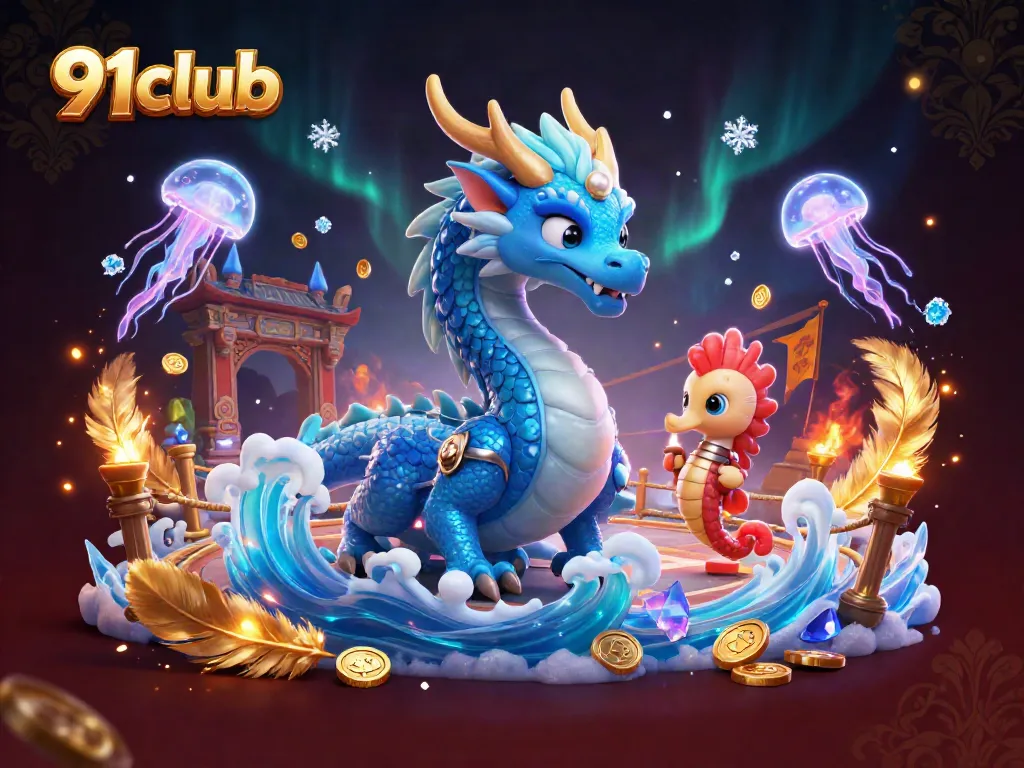 Engage in thrilling gaming with 91club, featuring majestic characters and vibrant elements.