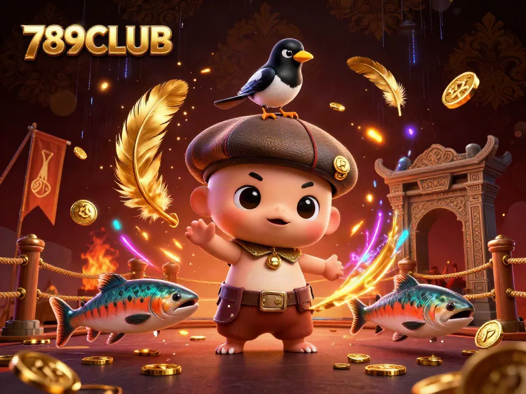 Experience vibrant gaming with 789CLUB, featuring dynamic characters and rich casino elements in a lively scene.