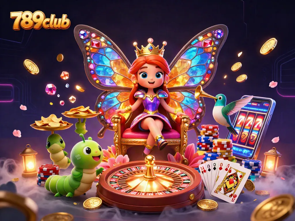 Experience the thrill of 789club with vibrant casino elements and enchanting characters.