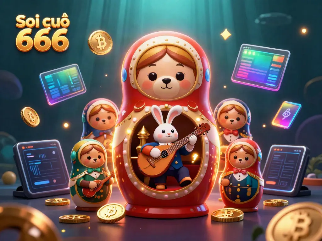 Engage with Soi cầu 666 through this vibrant casino-themed art with 3D cartoon characters.