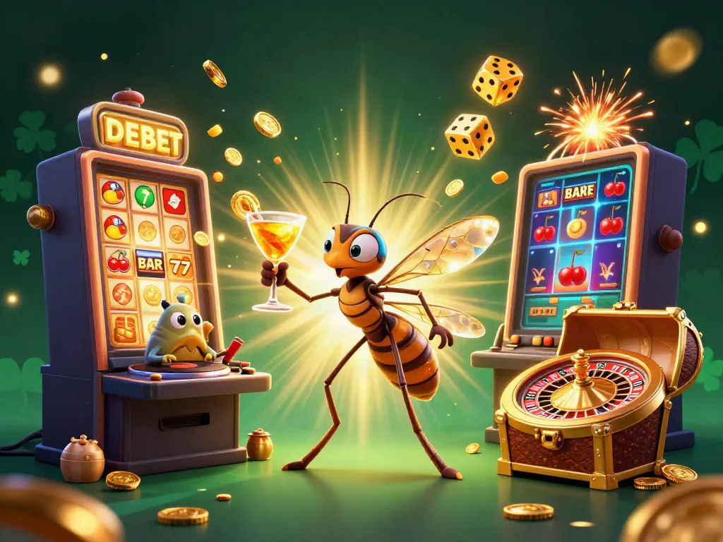 Experience thrilling gameplay at DEBET with a vibrant casino scene highlighting thrilling wins and excitement