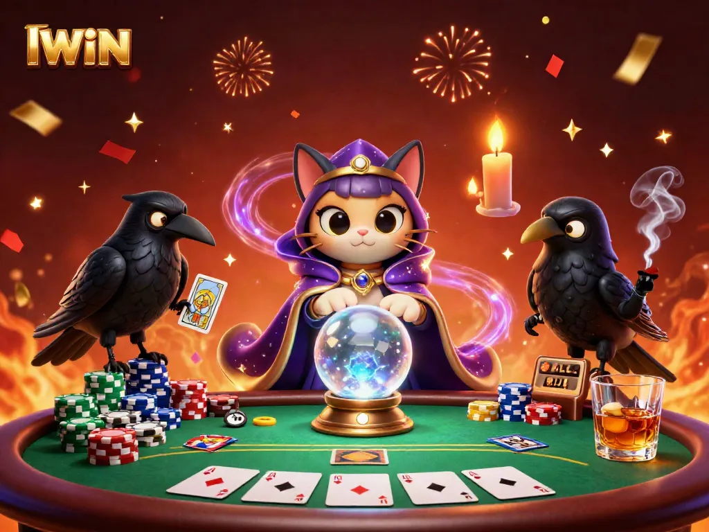 IWIN strategies shine in a vibrant casino scene, showcasing poker chips and thrilling energy.