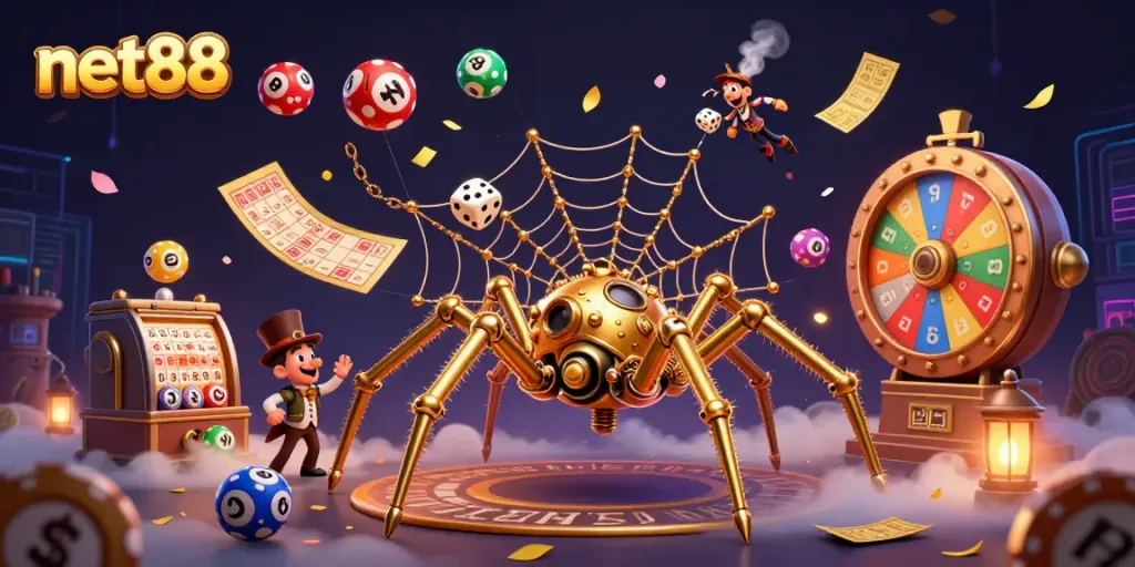 Experience thrilling gameplay at net88 with a vibrant steampunk-themed casino scene showcasing exciting elements.