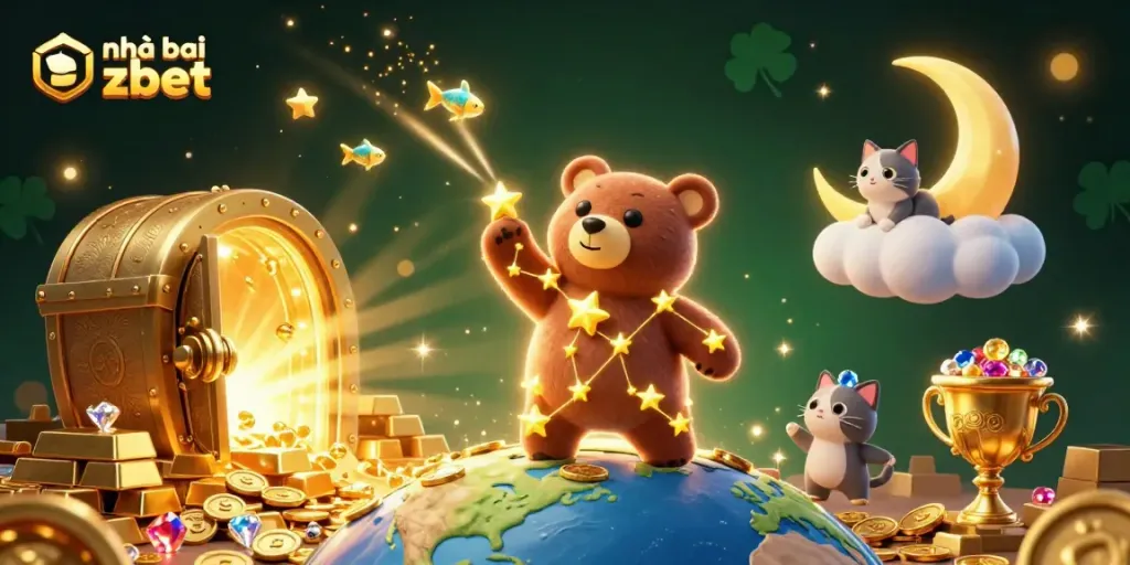 Experience thrilling wins at Nhà cái zbet with this vibrant 3D casino illustration packed with jewels and excitement.