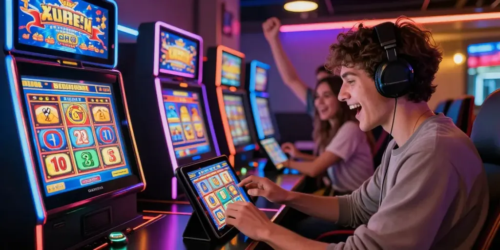 Seributoto daftar gaming experience with enthusiastic player enjoying vibrant slot games.
