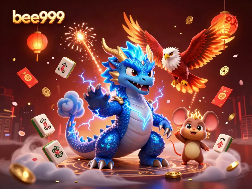 Experience the excitement of bee999 with vibrant gaming characters and dynamic casino elements.